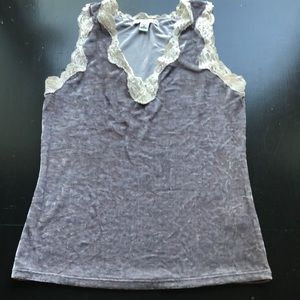 Banana Republic velvet stretch camisole in gray